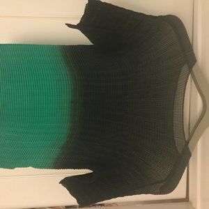 Emporio Armani, sz 42 Italian (6 US), gray-green ombre shirt